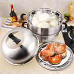 Best Selling Silver Kitchen Cookware Nonstick Steamer Pots Set Food Steamers