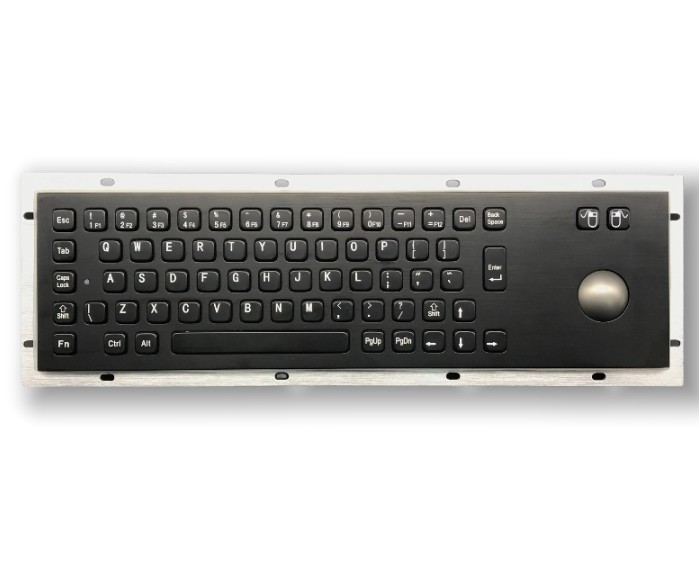 Dustproof Panel Mount Metal Waterproof Keyboard Esay Clean With 38mm Trackball