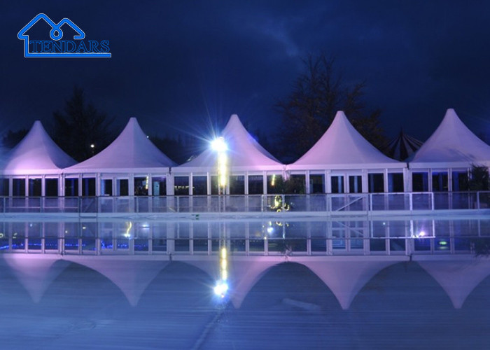Water Proof / Fire-Proof Pagoda Tent Prices For Top Hard Shell Trade Exhibition ,Prefabricated House Tent
