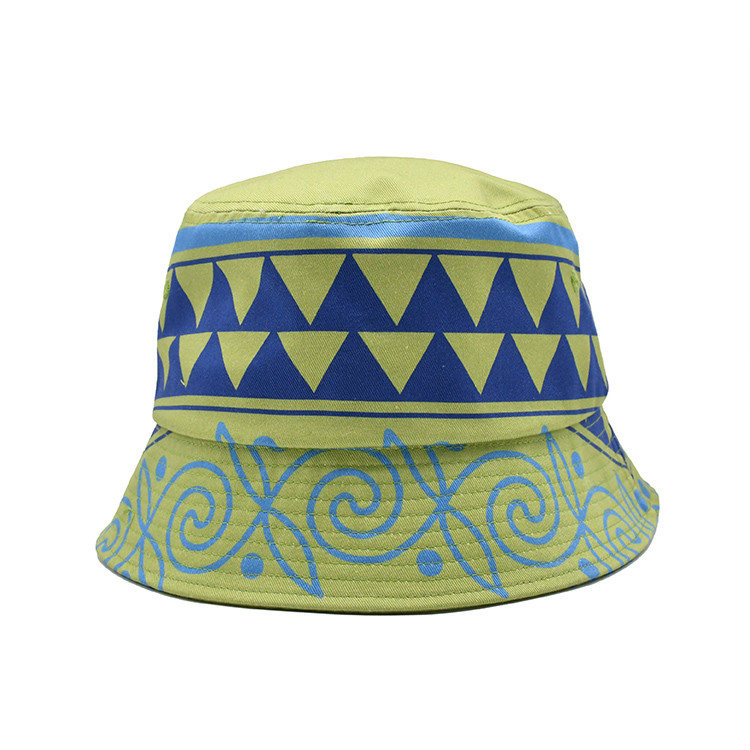Wide Brim Women One Sided Fisherman Bucket Hat Waterproof Custom Digital Printed Logo