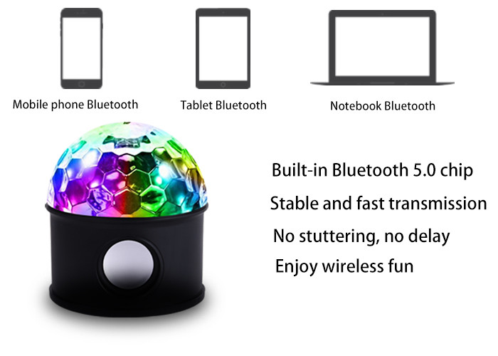 1200mAh Battery 6W Disco Light With Bluetooth Speaker For Party