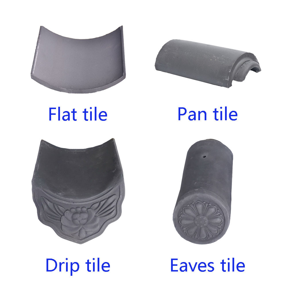 Traditional Buddhist Pagoda Roof Tiles 10mm Thick Japanese Temple Roof Tiles