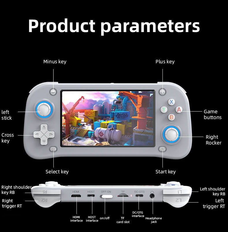 4.3inch IPS Screen Gaming System Pocket Video Player XF43 Handheld Game Console