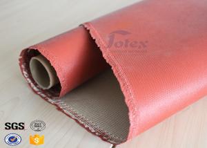 China 1200 Degree Silicone Coated Glass Cloth , Heat Resistant Fabric Fiberglass wholesale