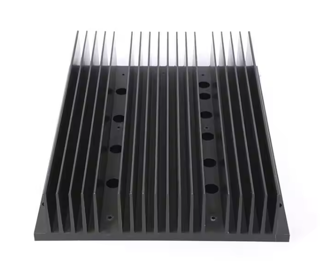 Custom Aluminum Profile Factory High Density Black Anodized 6063 Aluminum Extruded Heat Sink
