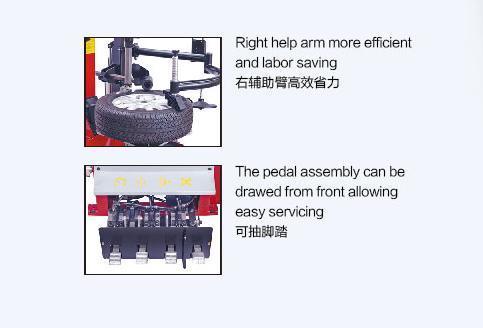 Heavy-Duty Tilt-Back Tire Changer with Assist Arm Trainsway Zh650ra