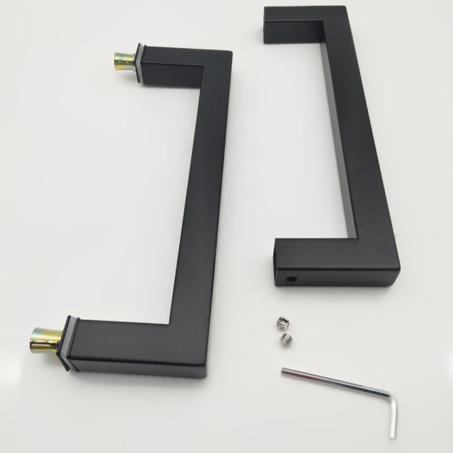 Matt Black Stain Back To Back Sliding Shower Glass Door Square Pull Handle 6 8 Inches