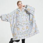 Anime Print Design Thick Hoodie Blanket Hoodie Fleece Tv Blanket