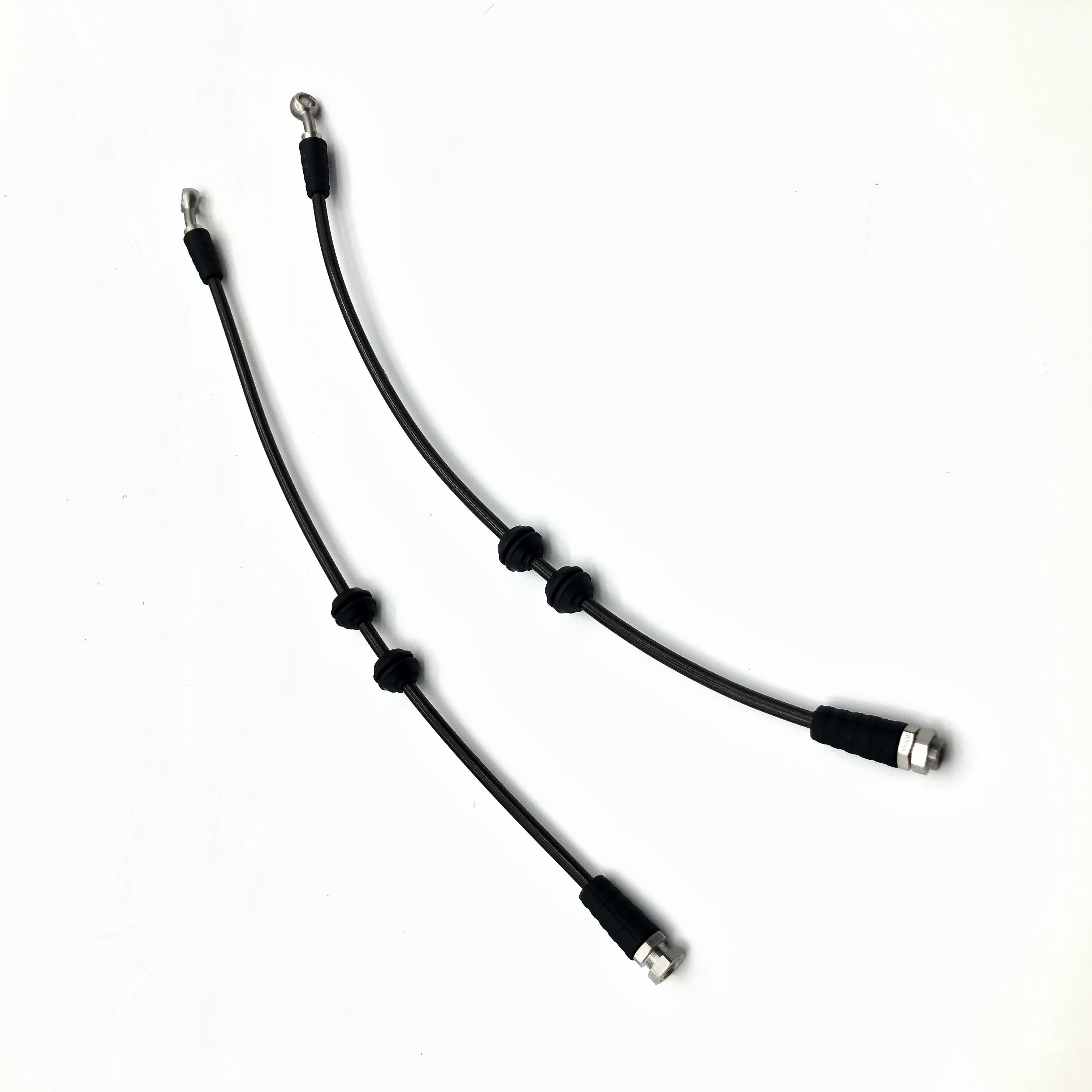 BMW 65cm Steel Braided Brake Hose Recessed Nozzle With Concave Mouth
