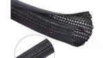 Semi Rigid flexible Self Wrapping Split Braided Sleeving Abrasion Resistance