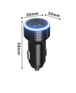 China PD QC FCC ABS 5V3A PD20W dual usb vehicle charger For Samsung wholesale