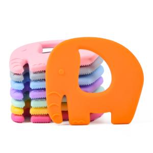 China Orange Babies Silicone Teether Elephant Teether Food Grade wholesale