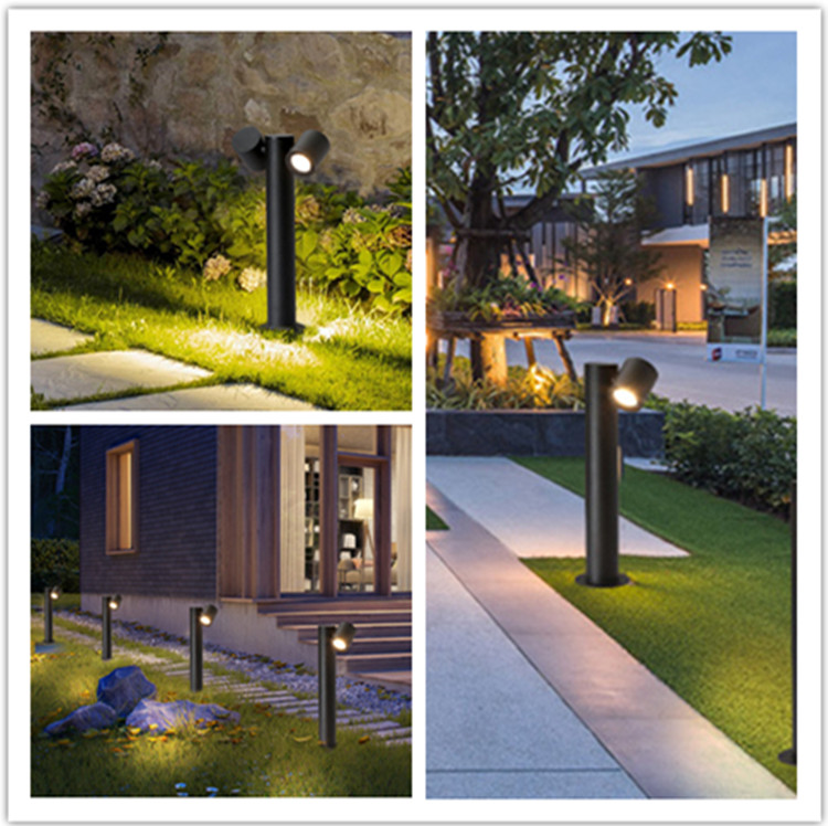 Decorative Garden Bollard Light With Rotatable Head , Garden Landscape Lighting
