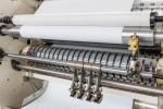 Pneumatic Slitting Hand Towel Making Machine , PLC Tissue Paper Machinery