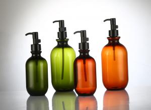 China Empty Shower Gel Shampoo And Conditioner Bottle PET Body Wash Clear Round Shampoo Bottle wholesale