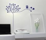 Purple Funky Personalised Tree Wall Flower Stickers G216