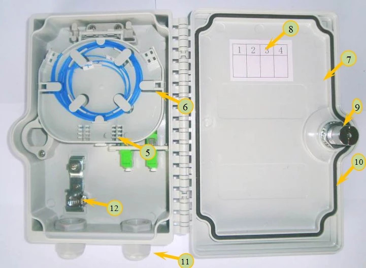 IP65 4 Fibers 2 Ports FDB Wall Mount Patch Panels