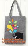 Cute fashion designer felt tote bag, reusable felt leisure handbags fashionable,
