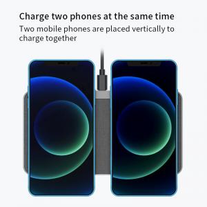 China Dual Coil Fast 15w Desktop Wireless Charger Duo Pad For Samsung wholesale