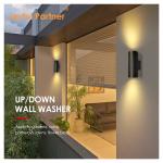 Sconce Outdoor Wall Light IP65 Modern Matte Black Aluminum Cylinder Garden Porch