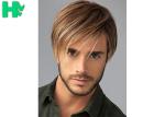 Fashion New Arrival Mens Hair Pieces Wigs With Side Bang For Young Men Use
