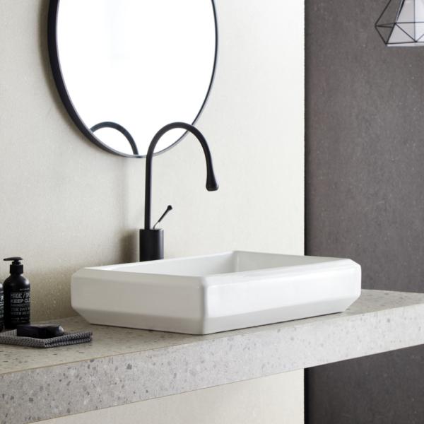 Modern Premium White Ceramic Sanitaryware Countertop Sinks Simple Irregular Art
