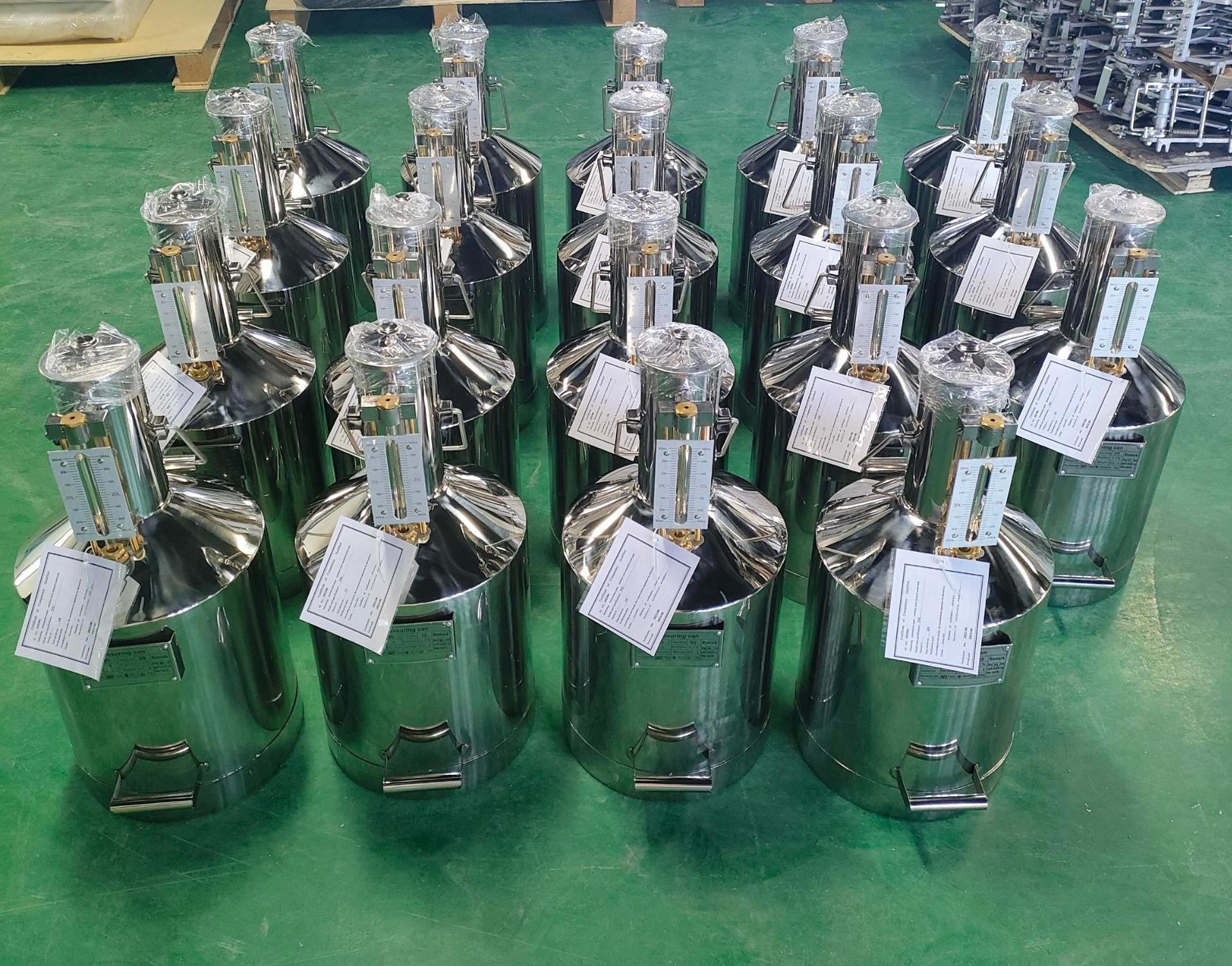 1000L Stainless Steel Movable With Rollers Measuring Can for Gas Station Industrial Liquid