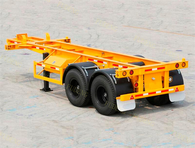 40 Ton Payload Tri Axle Skeleton Trailer For 20 Ft / 40ft Containers Transport
