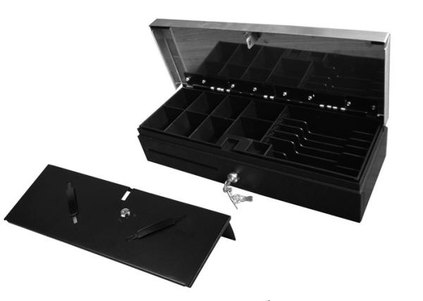 ROHS ISO Flip Top Cash Drawer Metal Money Box Manual Cash Drawer Under Counter