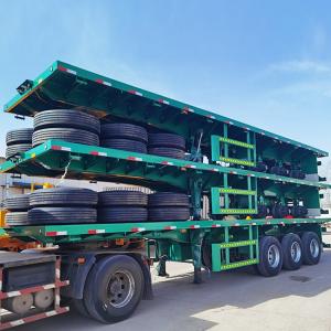 China 40ft Container Flatbed Semi Trailer 40 feet Truck Semi Trailer Flatbed Trailers wholesale
