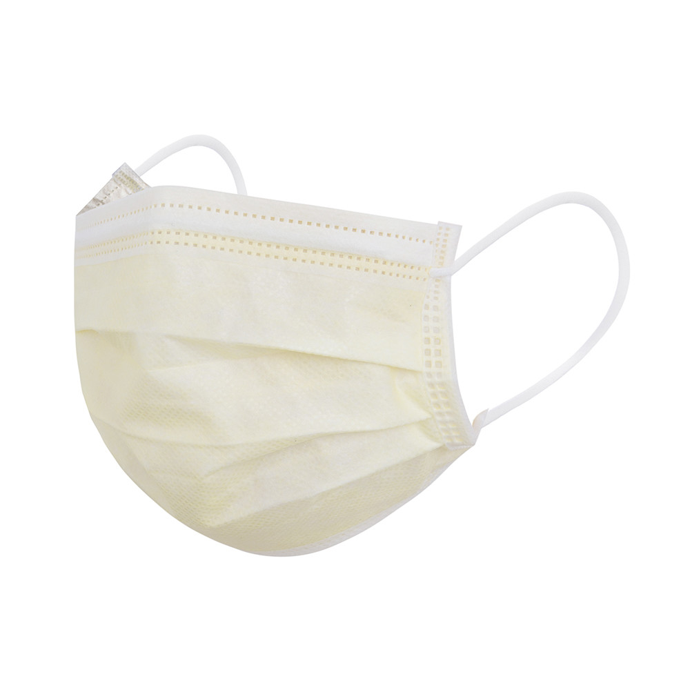 Yellow Disposable Protective Face Mask For Adult Doctor