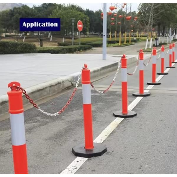 PE Traffic Warning Post with Rubber Base – Durable Plastic Road Safety Sign