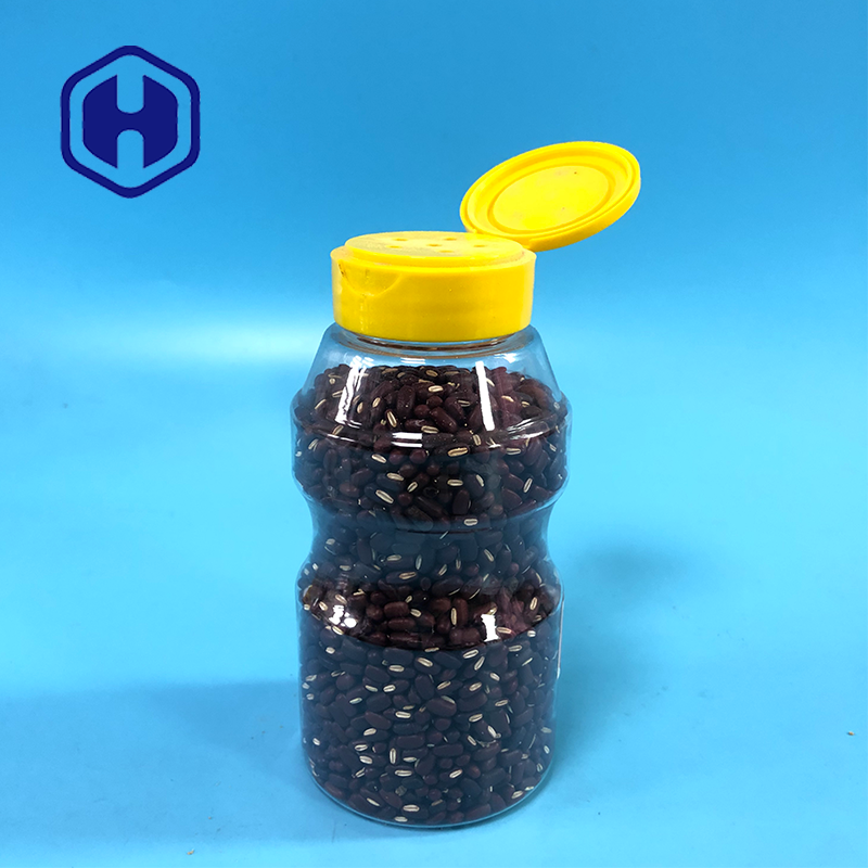 Custom Airtight Round 300ml 10oz Plastic Spice Jar Transparent