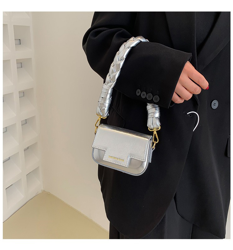 Fashion Laser Small Square Bag Woven Handbag Shoulder Bag For Women Single Handle