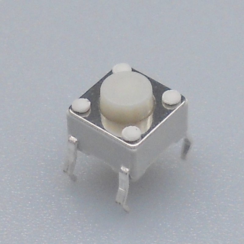 Momentary 6mm Tactile Switch / Silent Push Button With White Push Button​
