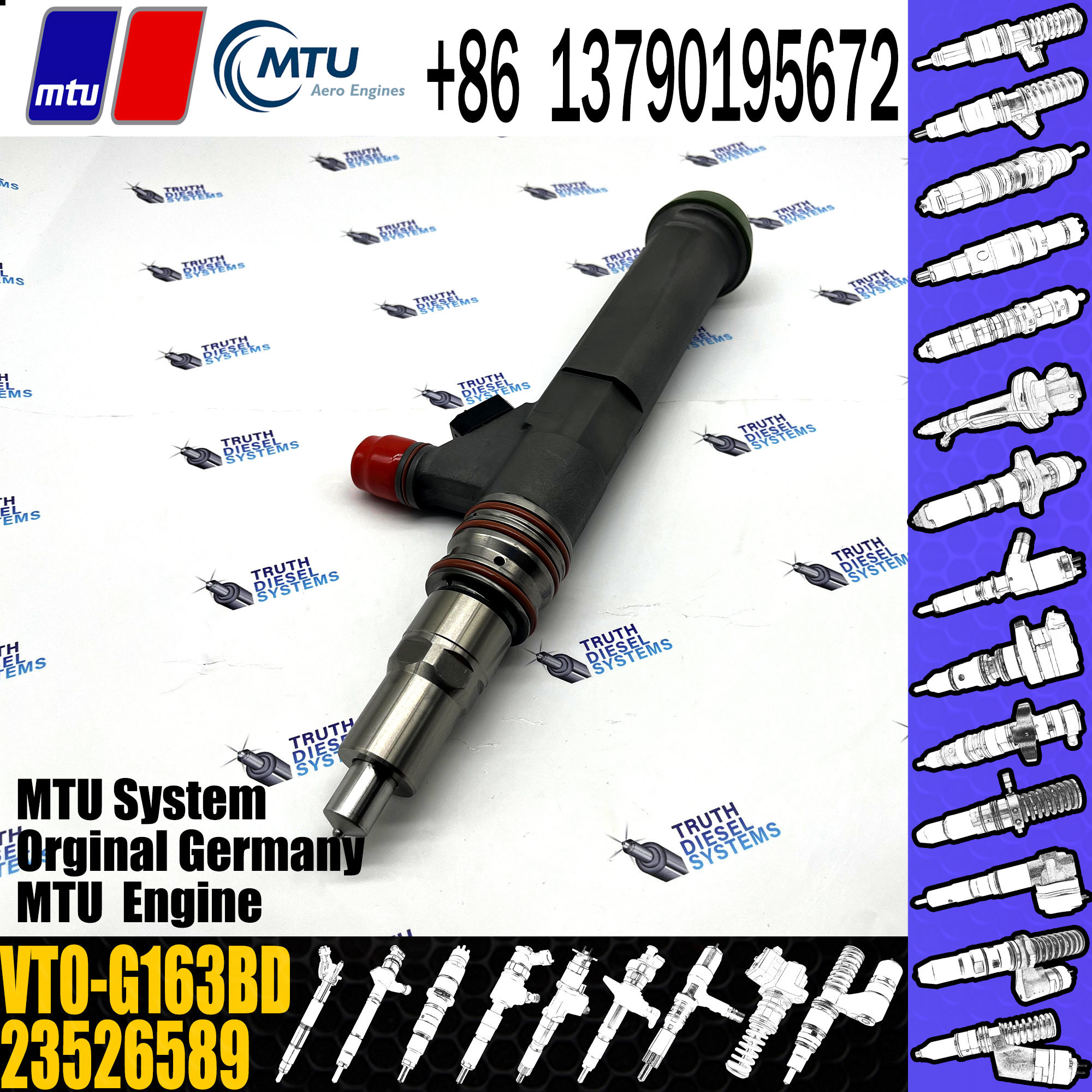 23526589 Diesel Fuel Injector VT0-G163BD VT0G163BD Common Rail Injector