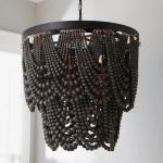 Wooden Bead Chandelier Creative American Bedroom Sample Room classical