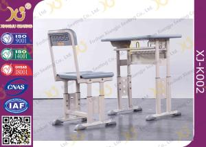 China HDPE Steel Adjustable Height Middle School Desk And Chair For Student wholesale