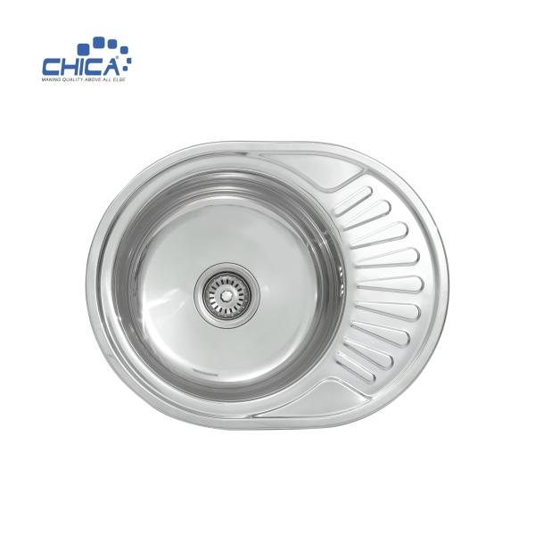 Topmount Kitchen Sink Round sink Stainless Steel Kitchen Sink Single bowl