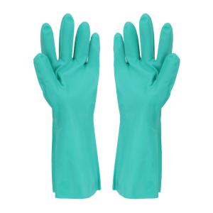 China Kitchen use Green Nitrile Glove Flocked Lining wholesale