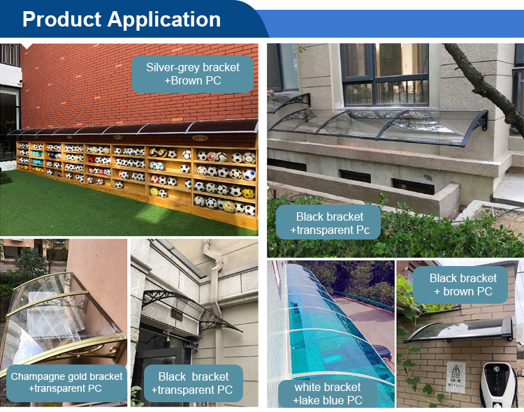 Waterproof Polycarbonate Canopy Awning Anti UV Polycarbonate Sheet Awning