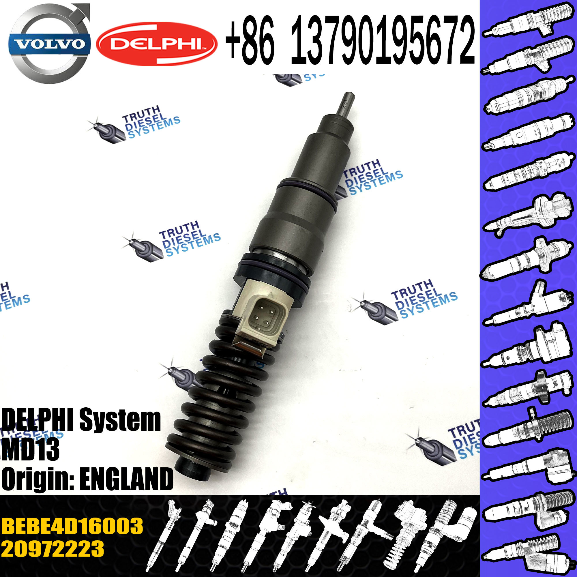 Diesel Fuel Injector 20972223 BEBE4D16003 BEBE4D08003 20584347 85000499 for VOL MD13