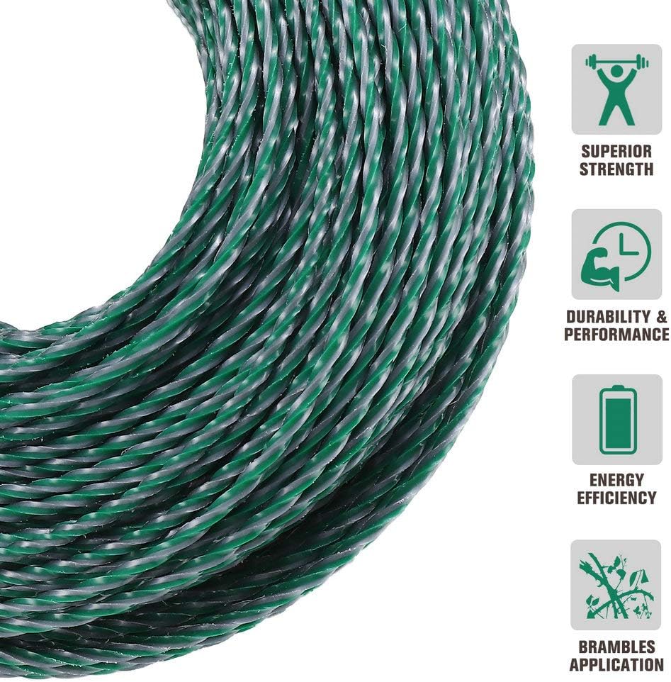Twin-Core Spiral Trim Wire Heavy Duty Trimmer Line 0.95 "x 460Ft
