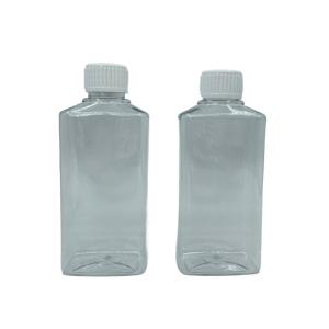 China Refillable Square PET Pump Bottle Mouthwash 250ml Clear With White Cap wholesale