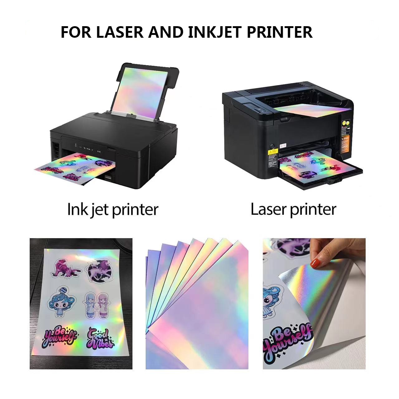 Inkjet Printable Waterproof Holographic Hologram Sticker Paper For Self Adhesive Industrial
