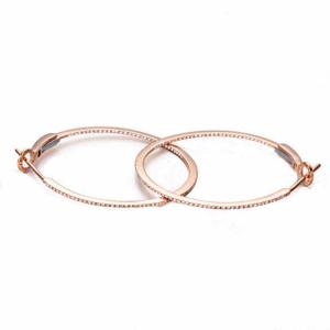China Hot Sale 18K Rose Gold Pave Diamonds Hoop Earring for women Gift (GDE015) wholesale