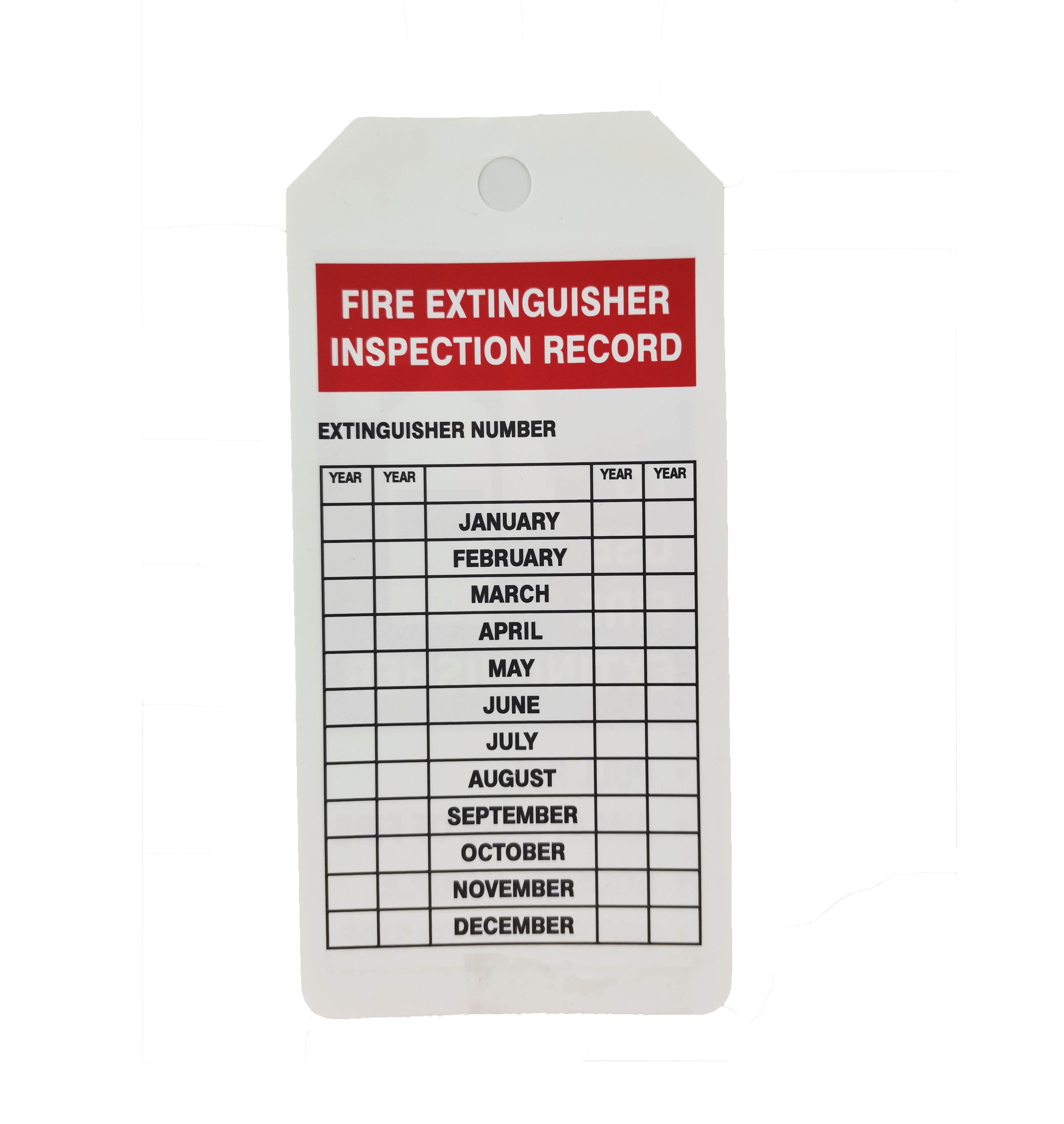 H14.605 Pvc Cardstock Fire Extinguisher Tags Plastic Hang Tag