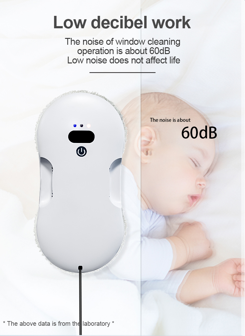 Ultra Thin Electric Window Washing Robot for Noise 65dB and PRODUCT SIZE 295*145*62mm