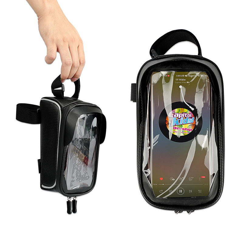 OEM or ODM Waterproof Bike Phone Bag Front Frame Bicycle Bag Pouch 8x3x5"