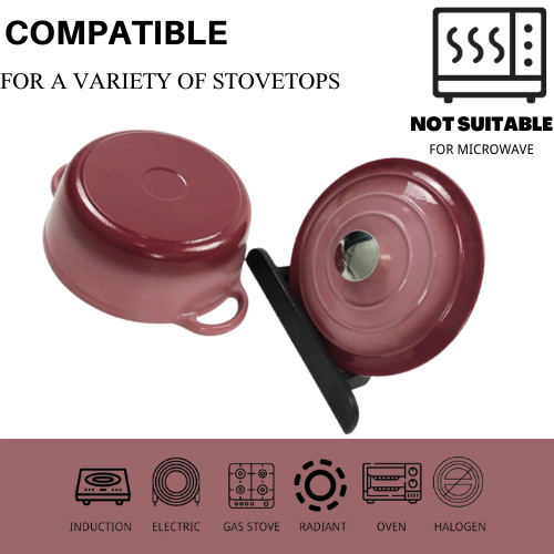 Purple Enamel Coated Cast Iron Casserole With Lid No seasoning